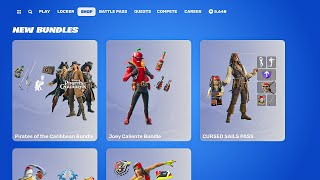 All NEW Bundles in Fortnite Pirates of the Caribbean Safety Shark amp more [upl. by Jeffry]