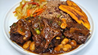 OXTAIL STEW  recipe stewed oxtail jamaican style [upl. by Milas]