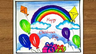 International childrens Day drawing step by step ll Easy childrens Day drawing [upl. by Barna643]