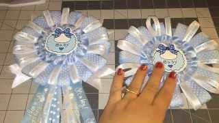 Blue Baby Shower Corsage DIY Do it Yourself [upl. by Siuoleoj]