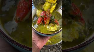 Today I made some Callaloo soup with pumpkin cornmeal dumplings yam corn and crab souppot [upl. by Amikay]