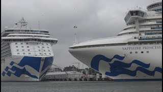 4Kᵁᴴᴰ  Princess Cruises Ship meeting at port Rostock Warnemuende [upl. by Carl]