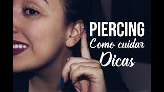 PIERCING NA CARTILAGEM  HELIX DICAS E COMO CUIDAR [upl. by Belva]