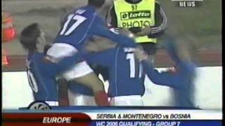 2005 October 12 Serbia and Montenegro 1Bosnia 0 World Cup qualifiermpg [upl. by Sarid]