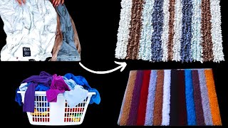 Zero Cost DIYFloor mat Doormat an easy way simple  Repurpose old clothes in your home diy reuse [upl. by Sinai171]