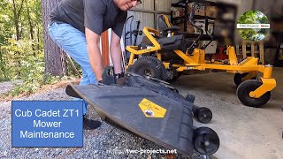 178Cub Cadet ZT1 Mower Maintenance and Changing Blades [upl. by Armil]