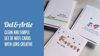 Create a Set of Three Clean and Simple Note Cards with LDRS Creative Stamps [upl. by Groh783]