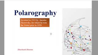 Polarography  Diffusion current  Ilkovic equation  Half wave potential [upl. by Eiramadnil609]