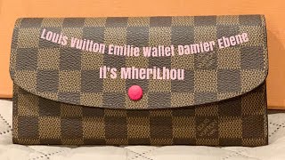 Louis Vuitton Emilie Wallet  What fits LV Emilie Wallet in Damier Ebene [upl. by Neff]