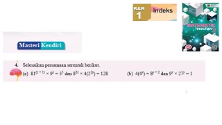 KSSM Matematik Tingkatan 3 Bab 1 indeks masteri kendiri no4 cabaran dinamis buku teks tingkatan 3 [upl. by Eleirbag]