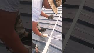 Metal roof foaming process Good  tools [upl. by Kecaj630]