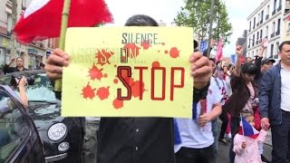 Aubervilliers manifestation de chinois contre la violence [upl. by Nya]