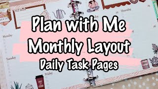 Plan With Me  Daily Task Pages  Happy Planner Monthly Layout  Rongrong Coffee Queen Sticker Book [upl. by Harriet493]