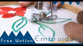 Class 50 How to use Free Motion Embroidery Foot for beginners  Brother GS2700 [upl. by Ainoda]