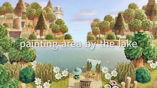 【あつ森】緑生い茂る自然島 大きな湖を見渡す絵画エリア🦢  painting area by the lake  Animal Crossing New Horizons [upl. by Gustave226]