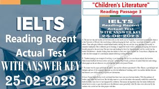 25 February 2023 IELTS Reading  Evening Slot  Reading Passage 3 With Answers  INDIA [upl. by Raybourne]