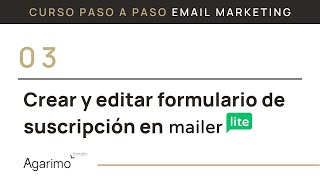 Crear un Formulario de Suscripción en Mailerlite TUTORIAL  Agarimo Estudio [upl. by Alvin]