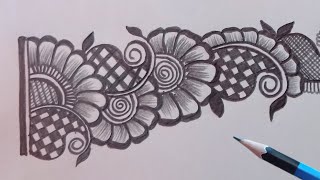 Mehndi Design Drawing with Pencil Simple  Easy Mehndi Design Sketch Drawing With Pencil [upl. by Aivat]