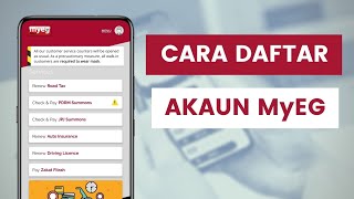 Cara Daftar Akaun MyEG Melalui Aplikasi  Renew Roadtax Dan Bayar Saman JPJ Polis Secara Online [upl. by Namreg]