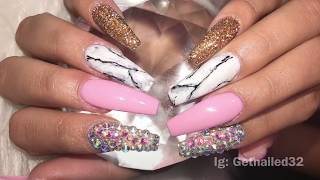 Rhinestone Nail for beginners  Bling Nail  Swarovski [upl. by Nami215]