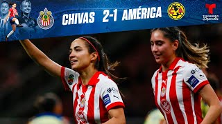 Chivas Femenil vs América Femenil 21 Highlights amp Goles  Telemundo Deportes [upl. by Rattan]