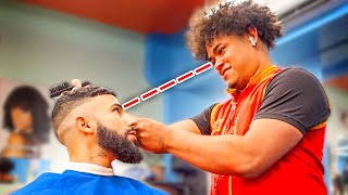 Staring At My Barbers Eyes Prank [upl. by Hewitt154]