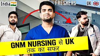 GNM nursing se ENGLAND 🏴󠁧󠁢󠁥󠁮󠁧󠁿 tak ka safar INDIA 🇮🇳 TO UK 🇬🇧 AS A NURSE uknurse aiims [upl. by Anrapa]