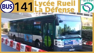 Bus 141 RATP Lycée de Rueil  La Défense [upl. by Aylad736]