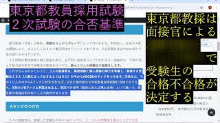 教員採用試験対策 二次試験の合否基準【東京都公立学校教員採用候補者選考】 [upl. by Mossberg]