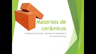 Aula Materiais Cerâmicos [upl. by Nyvets]