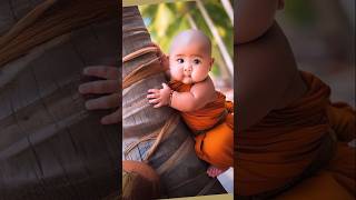 Little monk so cute monk babymonk status trending shorts viralvideo [upl. by Ahsiat]