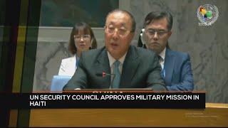 FTS 1230 0310 UN Security Council approves Military Mission in Haiti [upl. by Mailiw]