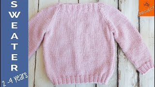 How to knit a Sweater for Children aged 24 years step by step [upl. by Nuaj]