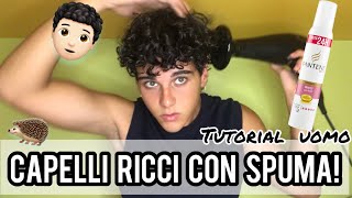 COME FARE I CAPELLI RICCI UOMO CON LA SCHIUMA SPUMA IN 5 MIN Tutorial Estate 2022 [upl. by Ydiarf372]