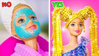 RICH VS POOR BARBIE 💝 Doll’s Gadgets For Makeover Day vs Night Girl One Color House By YayTime [upl. by Oab]