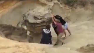 Vandals Destroy Historic Oregon Rock Formation CAUGHT ON VIDEO [upl. by Ellekram459]