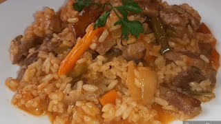 ARROZ CON PRESA IBÉRICA Y VERDURASlacocinademariaycurro [upl. by Ical]