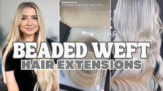 Beaded Weft Hair Extensions  My Thoughts  Come With Me To The Salon l Bellami Hair Extensions [upl. by Euqinot]