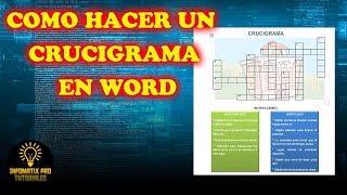 COMO HACER UN CRUCIGRAMA EN WORD PARA TUS ALUMNOS [upl. by Quintin616]