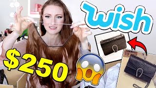 250 WISH HAUL AND TRY ON MYSTERY UNBOXING [upl. by Anjanette]