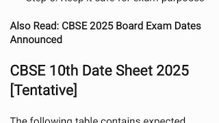 CBSE BOARD EXAM DATE SHEET CLASS 10TH AND 12TH  KAVITA EDUCATION CHANNEL [upl. by Randolf]