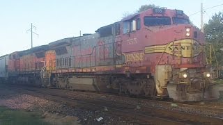 BNSF 555 ATSF Leads Local Camanche IA [upl. by Tildi]