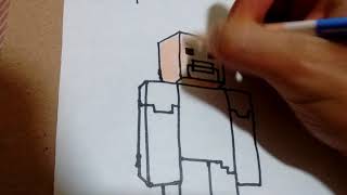 Como dibujar a notch de minecrafthow to draw notch from minecraft [upl. by Dougall]