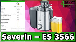 Severin – ES 3566  Zentrifugalentsafter Produktvorstellung [upl. by Hicks]