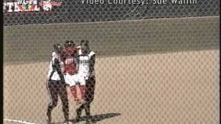 Softball player carried around bases by opponents [upl. by Frantz]