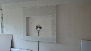 короб из гипсокартона на стене декоративный для ТВ  Plasterboard box for TV [upl. by Yasmeen817]