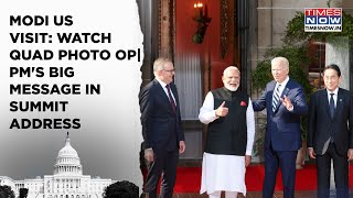 Modi US Visit Watch Quad Leaders Photo Op Indian PM Biden Address Summit Next Meet In India [upl. by Nesyrb]