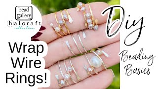 Wrap Wire Rings  Jewelry Making  Wire Work  DIY Ring  Beaded Jewelry [upl. by Fiden]