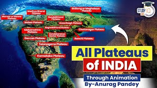 All Plateaus of India Explained Through Animation  Physiography of India  UPSC Geography [upl. by Gadmann18]