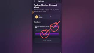 TapSwap Education Bitcoin and Altcoin Tapswap Code Today Tapswap Code [upl. by Eeneg]